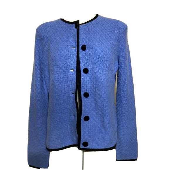 Sutton Studio 100% Cashmere Sweater Jacket Ladies Large Petite - Picture 1 of 6